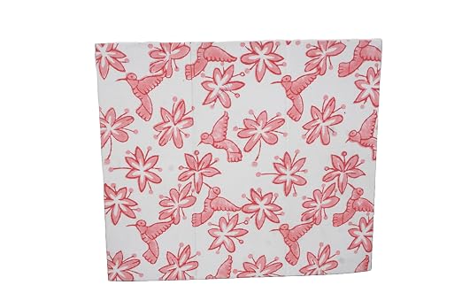 Generic 3.3 Gallon Cotton Hand Block Printed Paper Waste Basket |Small Decorative Trash Can for Housewarming Gifts in Living Room, Bedroom, Bathroom | Eco-Friendly, Plastic-Free (1, PINK BIRD)