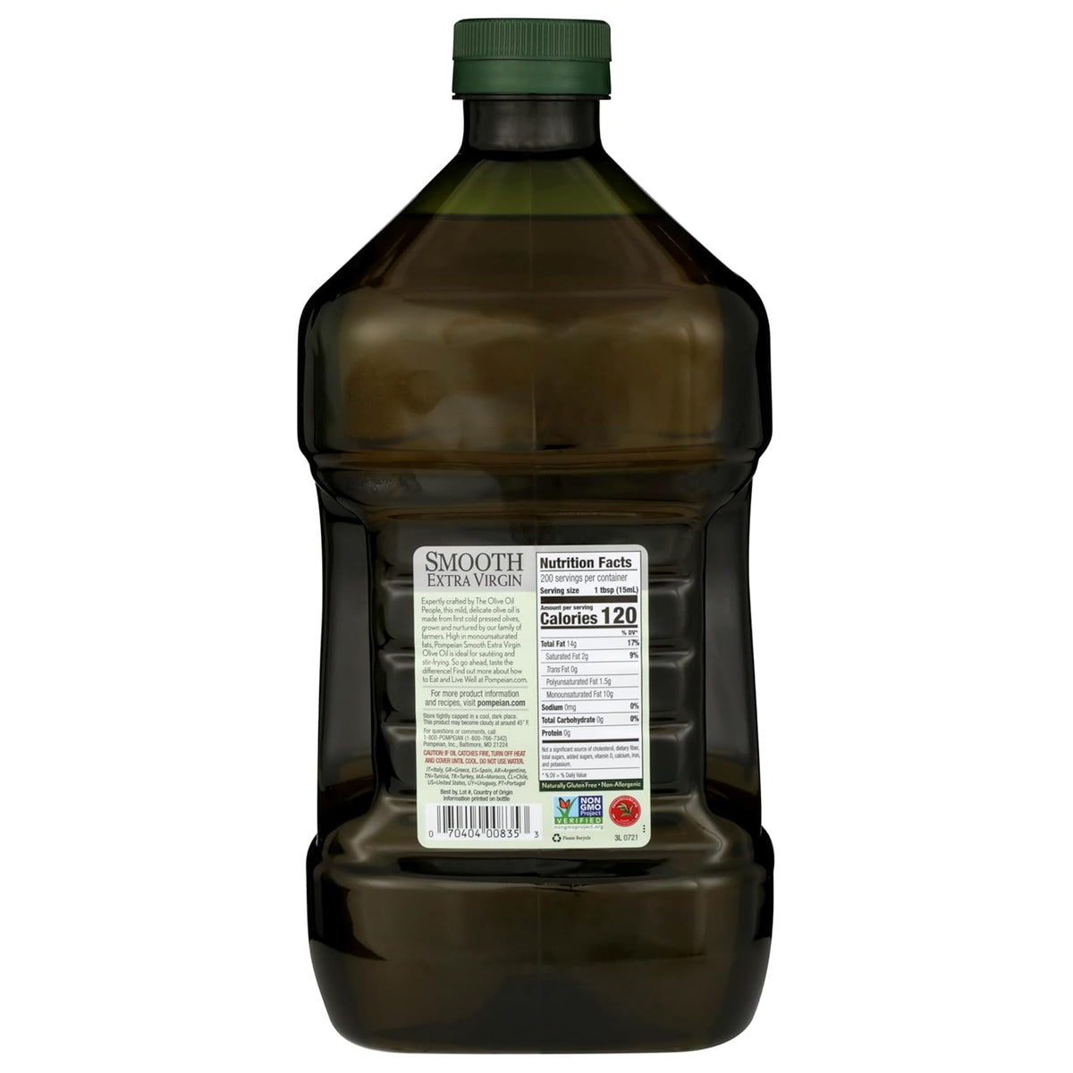 Pompeian Smooth Extra Virgin Olive Oil, Contains Polyphenols, First Cold Pressed, 101 Fl Oz