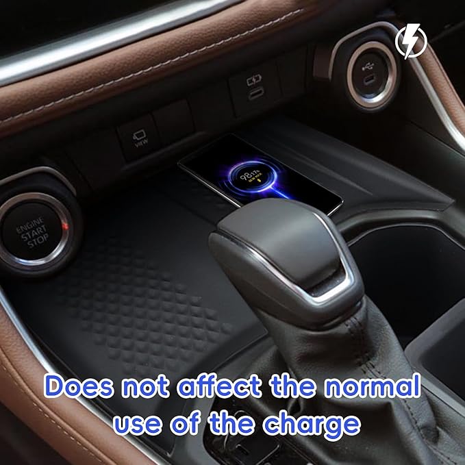 Auovo Charging Mat Compatible with Toyota Grand Highlander Accessories 2024 2025 2026 Car Charging Non-Slip Silicone Protective Mat Pad for 2024 Grand Highlander Interior Trim