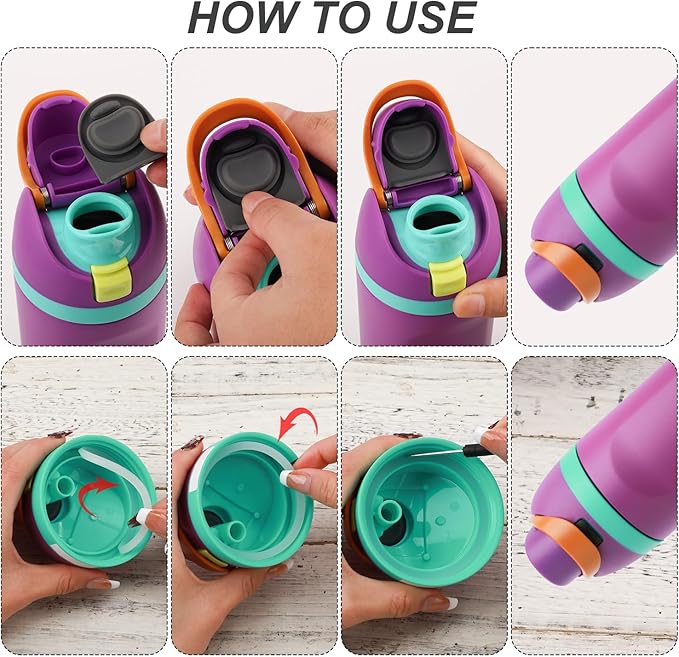 4pcs Bottle Seal Ring & Replacement Stopper for Owala FreeSip 24oz 32oz, BPA-Free Silicone O Ring Water Bottle Top Lid Replacement Parts for Owala 19oz 24oz 32oz 40oz, Gasket Plug Accessories