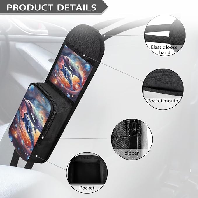 Dolphin Planet Car Seat Side Organizer Car Seat Side Storage Hanging Bag, Car Organizers and Storage Front Seat Multi-Pocket Auto Seat Storage Bag for Mobile Phone, Wallet, Glasses