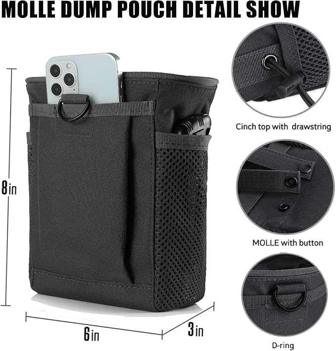 Car Truck Seat Back Organizer Tactical Molle, Upgrade Tactical Vehicle Panel Organizer with 5 Detachable Molle Pouch, Universal Fits for Most of Vehicle (Black)
