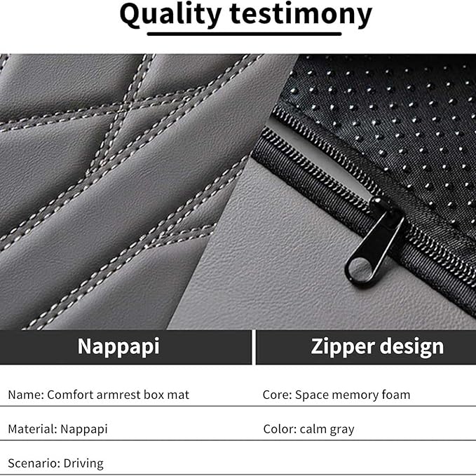 Car Armrest Cushion for Jaguar F-Pace 2015-2019 2020 2021 2022 2023 2024 2025, Car Center Console Cover Armrest Pad Soft Leather Car Interior Accessories,Black