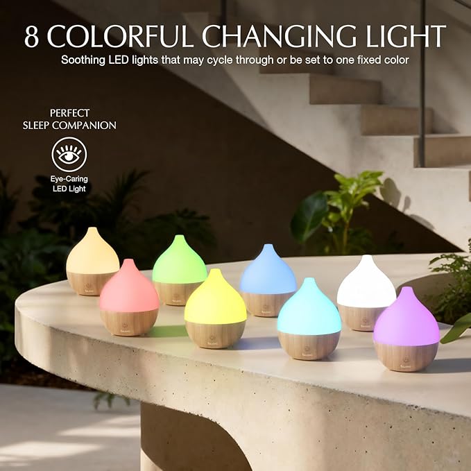 SALKING Essential Oil Diffuser with Remote Control, 100ml Small Aromatherapy Diffuser for Essential Oils, 2 Mist Modes Ultrasonic Diffusers, Cool Mist Humidifier with Timer, for Office Home