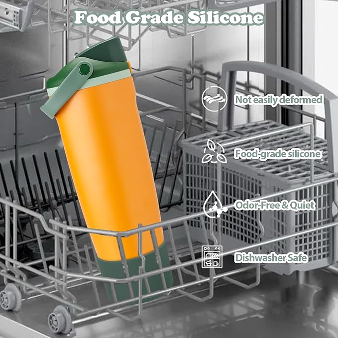 Silicone Boot for Owala 30oz & 40oz FreeSip Sway Bottles & Tumblers - Non-Slip, Scratch-Resistant, Stability Enhancer, Available in 12 Colors (Forest Green)