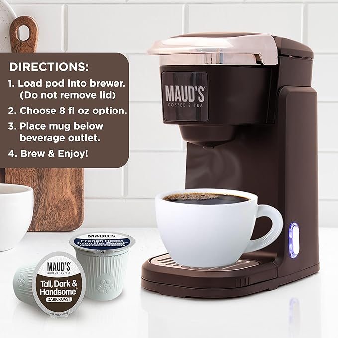 Maud's Dark Roast, French Roast & Espresso Coffee Pods Bundle, 54 ct, Single Serve Pods – 100% Arabica Coffee, Compatible with Keurig K Cups Maker