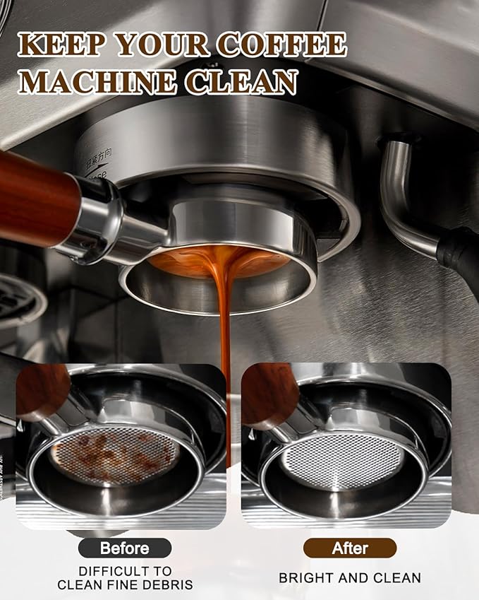 Puck Screen 51mm, Premium 316 Stainless Steel Reusable Espresso Puck Screen Filter - 1.7mm Thickness 150μm for Espresso Portafilter Filter Basket, 2 Pack