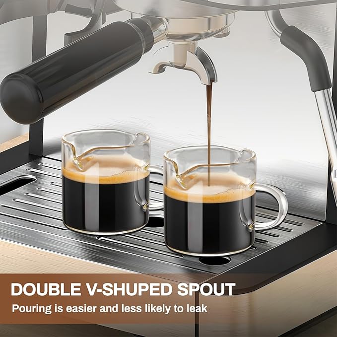 51mm Espresso Accessories Kit - 51mm Tamper and Espresso Cups Set of 2 - WDT Tool Dosing Funnel Silicone Mat Espresso Machine Accessories Distribution Tool - Suitable for 51mm bottomless portafilter