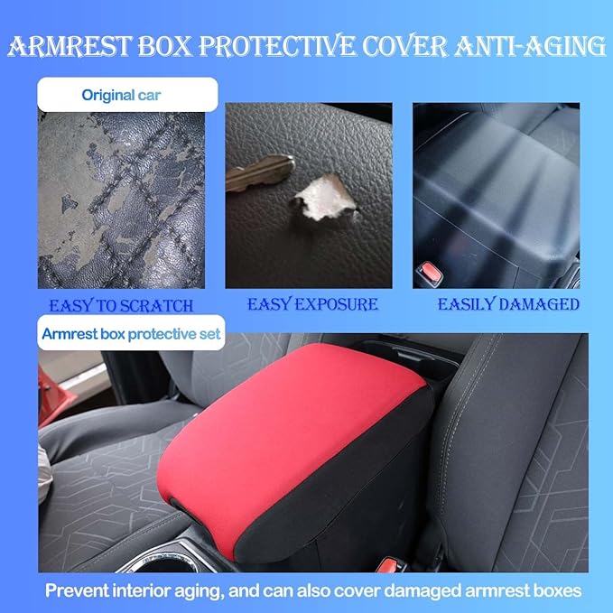 CHEAYAR Leather Car Auto Center Console Armrest Cushion for Toyota Tacoma Accessories 2016-2018 2019 2020 American Flag (Black-Cloth)