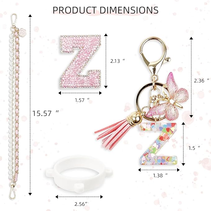 Letter Handle Strap Accessories with Cute Initial Charm Compatible with Owala Water Bottle 24oz 32oz 40oz Owala Kids