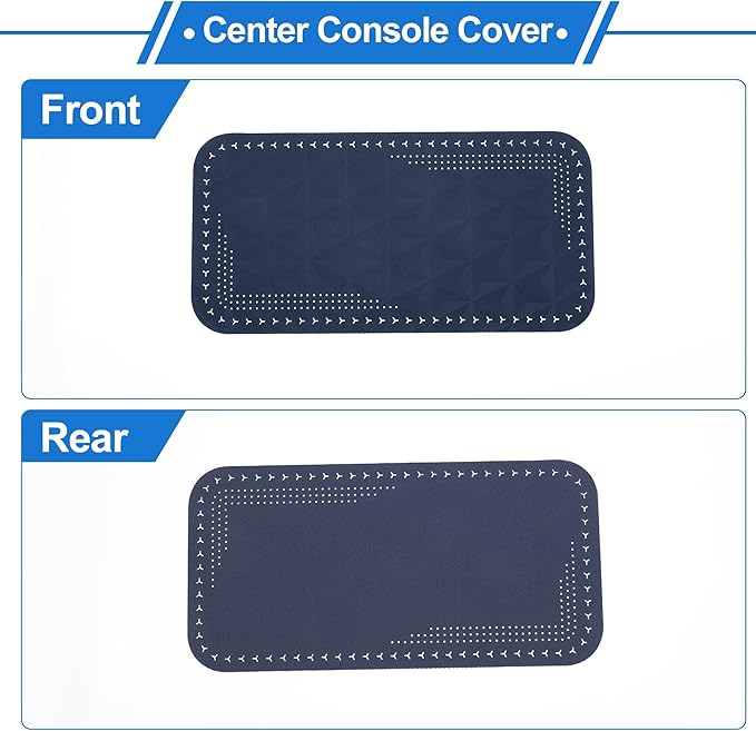 Car Center Console Cushion Pad 12.59"X6.29" Center Console Cover Armrest Seat Box Cover Faux Leather Blue