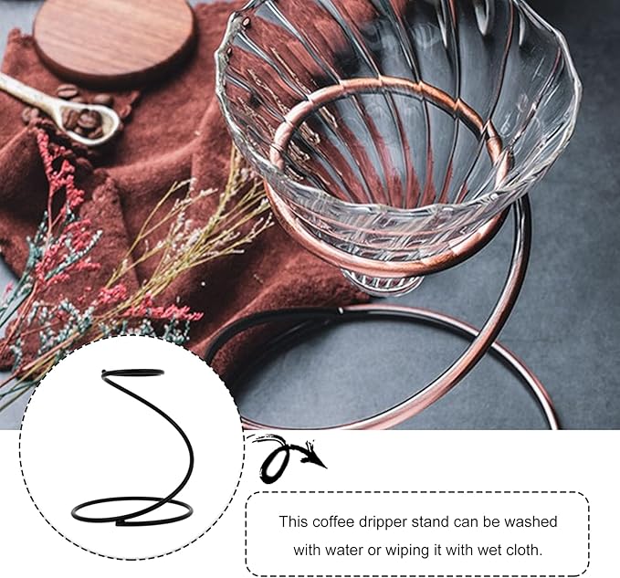 Coffee Stand Stainless Steel Wire Coffee Dripper Holder Filter Cone Cup Support Station for Office Home Camping Lovers Black