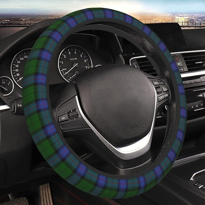 Thickened Elastic Steering Wheel Cover, Armstrong Clan Tartan Scottish Plaid Pattern Ultra, Soft, Breathable, Fit for Cars, SUVs, Trucks, Stylish Comfortable Grip