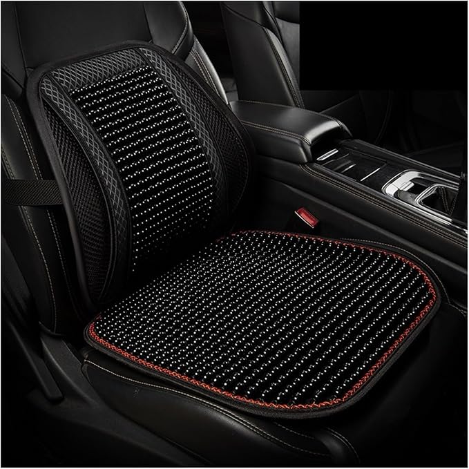 Car Seat Chair Back Cushion for Hyundai Tucson 2015 2016 2017 2018 2019 2020, Wooden Beads Ventilate Mesh Lumbar Brace Strong Durable Relieve Fatigue Summer Interior Accessories,B-Backrest