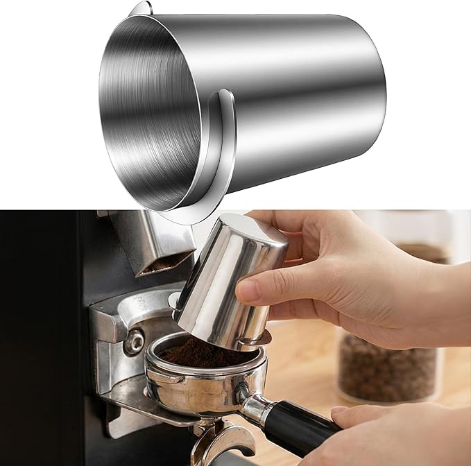 Coffee Dosing Cup 58mm Stainless Steel Espresso Dosing Cup Espresso Machine Accessories Compatible with 58mm Portafilter