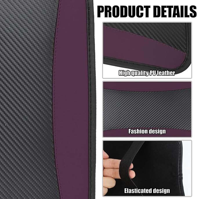 Hovom Car Center Console Cover, 12.72"×7.15" Leather Armrest Cover for Cars, Stylish Auto Armrest Cushion Pad, Anti-Scratch Vehicle Arm Rest Protector, Universal Interior Car Accessories (Purple)