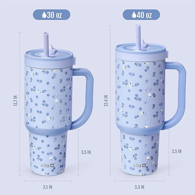 Ello Oasis 30oz Stainless Steel Tumbler - Blueberries