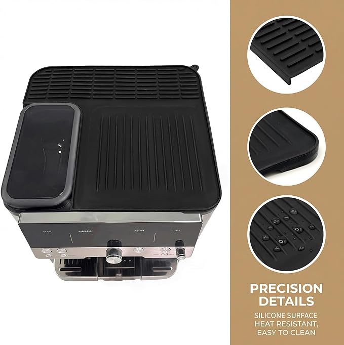 Top Mat for Ninja Luxe ES601 ES701, Silicone Coffee Machine Mat Heat Resistant Non-Slip, Espresso Machine Top Protector from Scratches, Easy Clean Coffee Maker Mat for Countertops