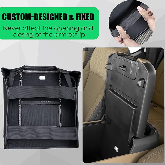 Center Console Cover for 2023 2024 2025 Ford F250 F350 F450 F550 Bucket Seats, Scratch-Resistant Armrest Cover for 2023 2024 2025 Ford Super Duty Accessories (Bucket Seat Only)