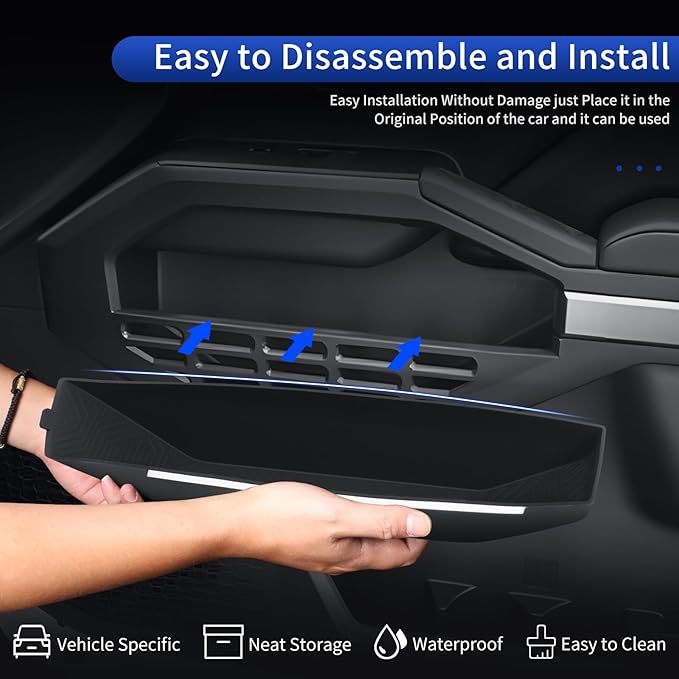 Toyota Car Door Container for 2024 2025 2026 Toyota Tacoma Car Door Pocket Tray Silicone Storage Bag Interior Modification Accessories (Car Door Storage Box)
