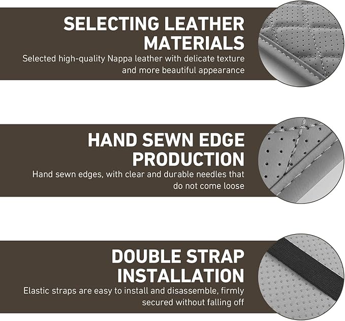 Car Center Console Cover, Leather Arm Rest Cover with Storage Bags, Multi-Functional Armrest Storage Box pad, Universal Interior Accessories for SUV, Sedan, Truck (Grey)