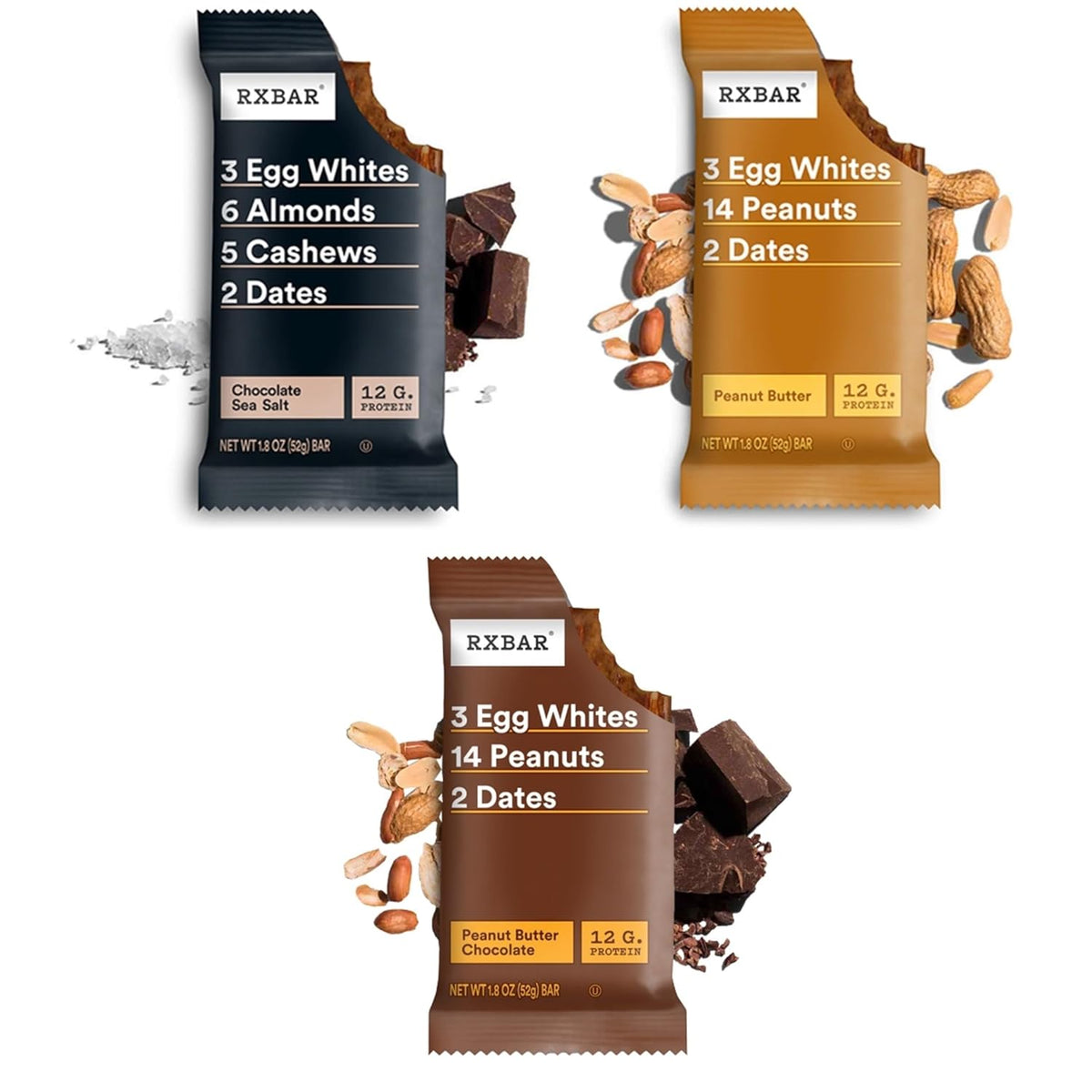 RXBAR Protein Bars, Protein Snack, Snack Bars, Variety Pack, 18.3oz Box (10 Count)