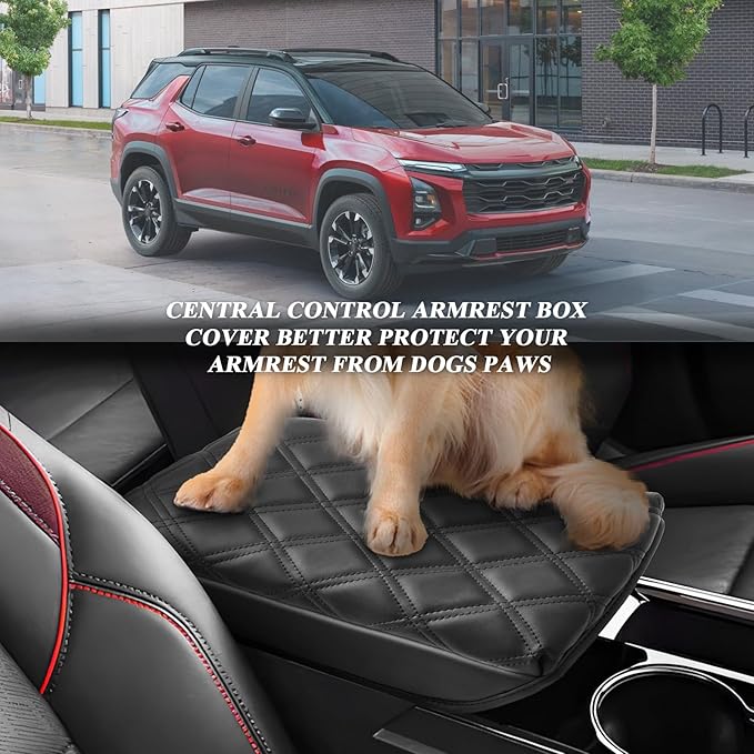 BIBIBO 2025 Chevy Equinox Center Console Cover for 2025 2026 Chevy Equinox (LT/RS/ACTIV) Arm Rest Cover 2025 Chevrolet Equinox Accessories 2025 Equinox Armrest Cover (Not Fit 2025 Equinox EV)