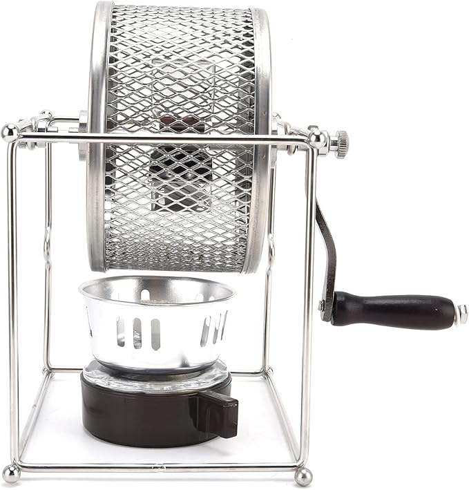 Topyond Stainless Steel Coffee Bean Roaster, Hand Crank Manual Roasting Machine with Temperature Control, Home Use Coffee Peanut Roaster for Coffee Lovers, DIY Enthusiasts