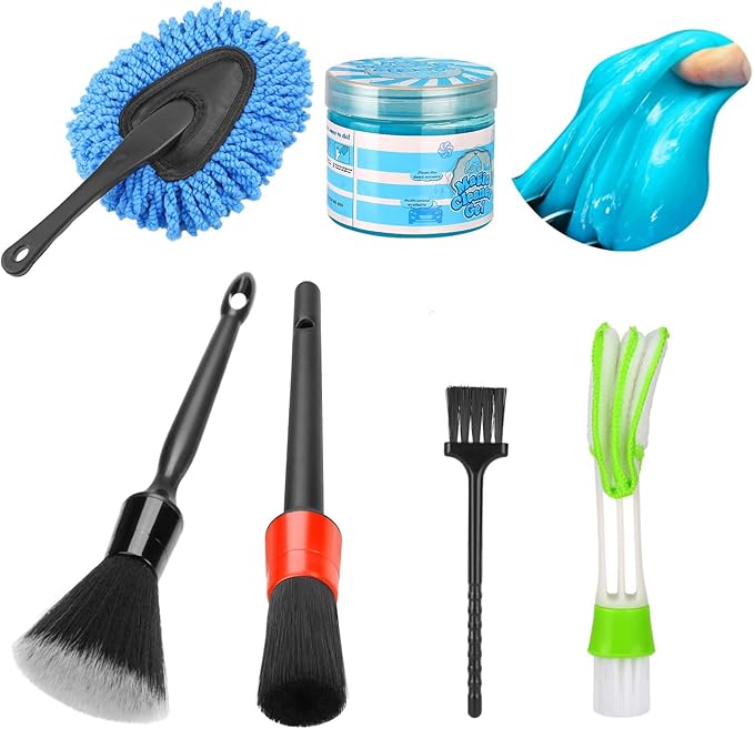 Nilight 27PCS Car Detailing Kit Auto Cleaning Tools Wash Set with Storage Carry Bag Home Use for Interior Exterior Deep Clean Polish Car Care Windshield Dashboard Seat Air Vents Wheels Tires, Blue