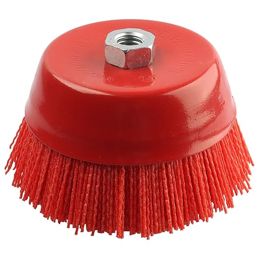 Nylon Cup Brush for Angle Grinder, 5 Inch Coarse Sanding Scuffing, 5/8" 11 Thread, 1PCS Wire Brush for Drill - Remove Rust, Corrosion, Paint