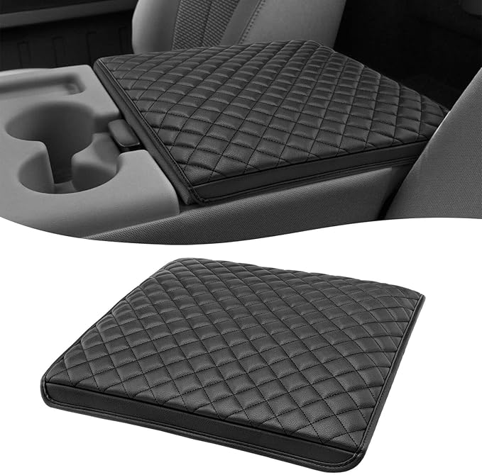 Center Console Armrest Cover for Ford F250 F350 2011 2012 2013 2014 2015 2016, Super Duty Accessories, Middle Console Protector, Arm Rest Box Pad, Vinyl Leather, Black (Fits Jump Seat Console Only)
