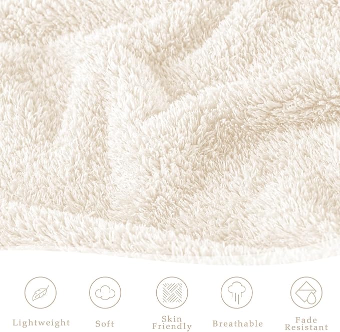 Exclusivo Mezcla Fleece Bed Blankets Queen Size, Ultra Soft, Lightweight and Fuzzy White Blanket for Women, Home Decor, 90x90 Inches