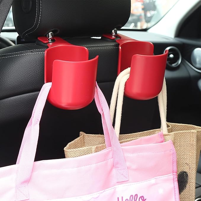 Cup Holder for Car, Back Seat Cup Holders for Cars Hanging Mount Drink Water Bottle Storage Holder Vehicle Beverage Organizer Auto Interior Organizer for Trash Bag, Clothing, Bottles