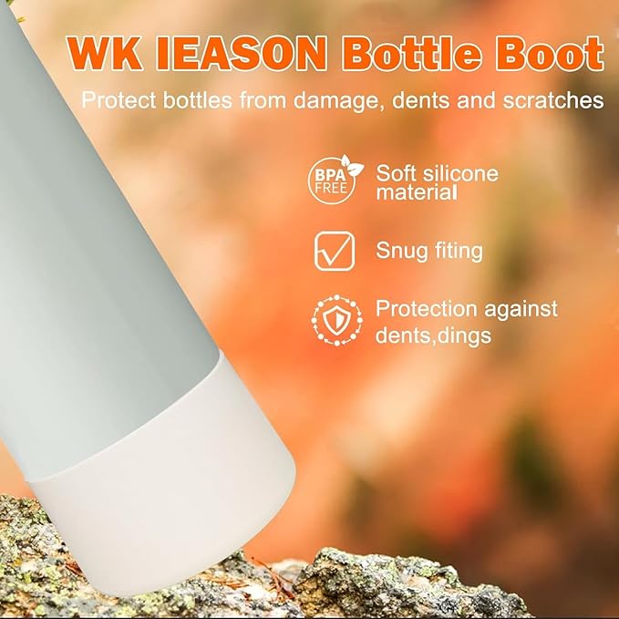 WK IEASON 2Pcs Silicone Boot for Owala Water Bottle, Protective Flask Bottom Cover Base for Owala FreeSip Twist and Flip Flask Water Bottle Accessories-2.83inch Bottom Diameter