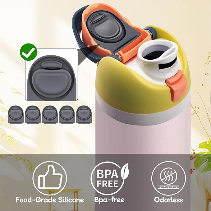 5 Pcs Replacement Rubber Seal Stopper Compatible with Owala FreeSip,Water Bottle Top Gasket Lid for Owala 16/19/24/32/40oz Bottle Mouth Cap Silicone Stoppers Parts Insert Accessories 5PB-A3