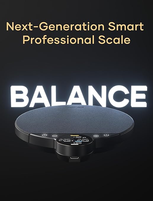 Cocinare Balance Pro 0.1g Precision Coffee Scale, 3.5kg Digital with Timer Kitchen Scale for Coffee & Food, App Control (Black)