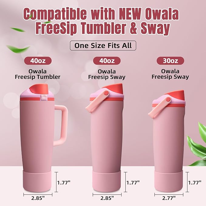 2PCS Silicone Boot Compatible with Owala 30oz & 40oz FreeSip Sway Bottles & Tumblers, Protective Anti-Slip Bottom Cover Sleeve for Freesip Sway Tumbler