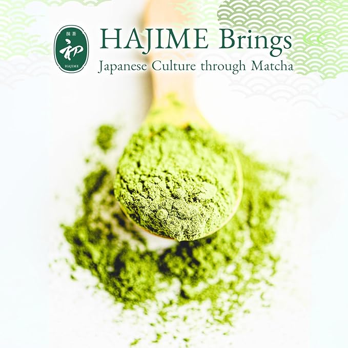 BJDesign Matcha Latte Powder “HAJIME” Sweetened Matcha Green Tea Powder - Authentic Japanese Origin - Non MSG, Non GMO, Vegan, Gluten Free (5.3 Ounce)