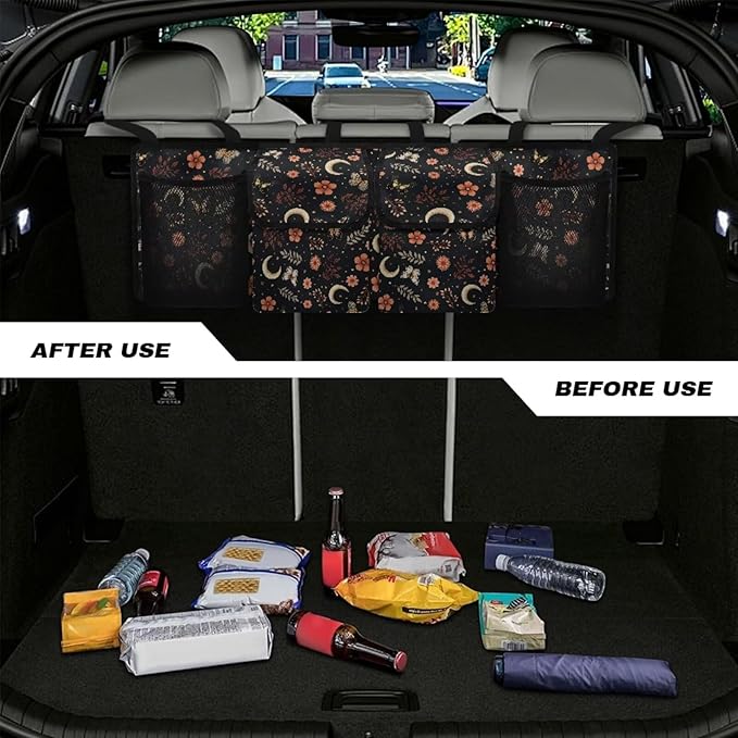Butterfly Car Trunk Organizer for SUV Organizer Trunk Storage Organizer, Butterfly Car Decor Space-Saving Trunk Storage Organizer, It Easy to Find Things, Frees Trunk Floor