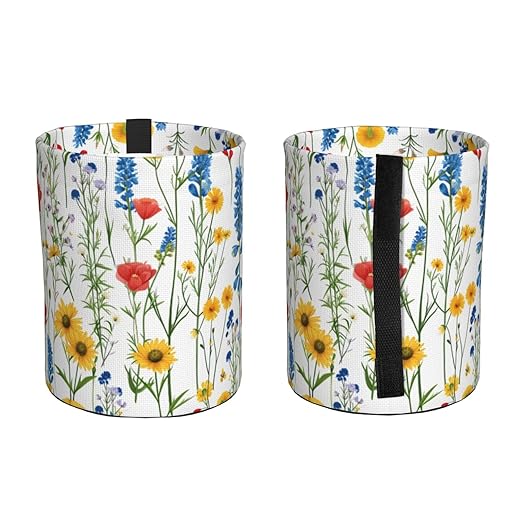 Summer Wildflower Car Trash Can Garbage Cans Foldable,Cute Hanging Car Organizer and Storage Bag Leak Proof, Auto Back Seat Trash Bin Universal for Truck, SUV, Outdoor Travel