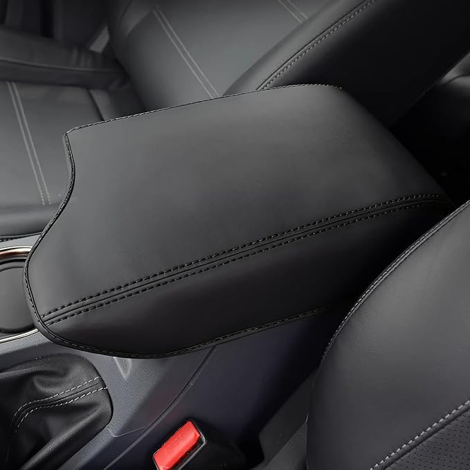 AOMSAZTO Console Covers for 2015-2023 Ford Everest Armrest Covers Leather Black