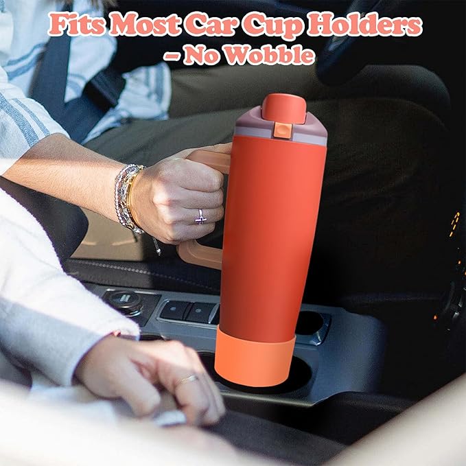 2PCS Silicone Boots for Owala 30oz & 40oz FreeSip Sway Bottles & Tumblers – Non-Slip, Scratch-Resistant, Stability Enhancer for Owala Accessories (Terracotta Sunset)