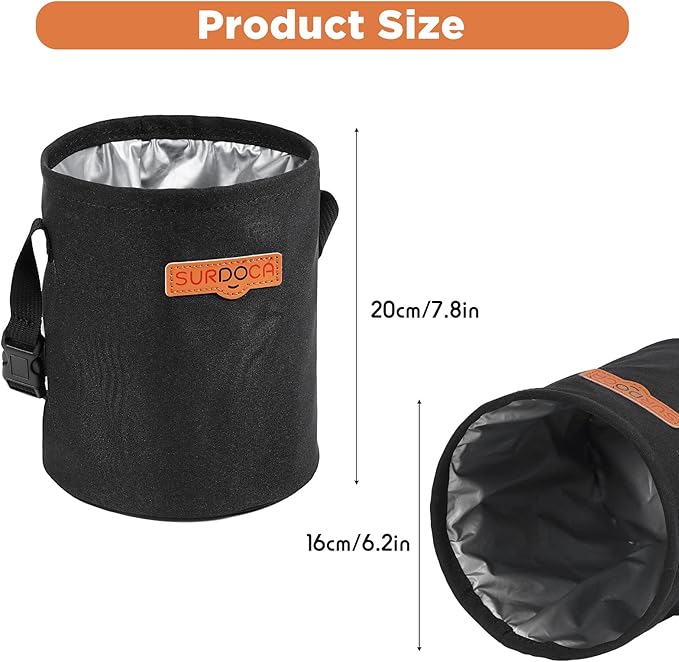 SURDOCA Foldable Garbage Can, Waterproof Car Trash Bin, Car Organizers and Storage, Portable Hanging Trash Bag