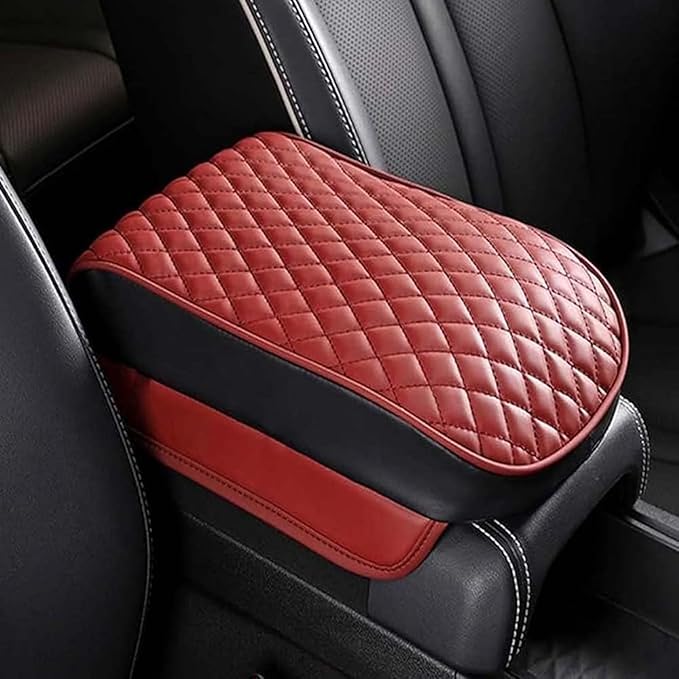 Center Console Armrest Cover Pad for Infiniti QX30 QX50 Q50 QX60 QX70 QX56 QX80 Q60 Q70L 2004-2025, Universal PU Leather Cushion Anti-Slip Waterproof Interior Accessories Comfort Protection