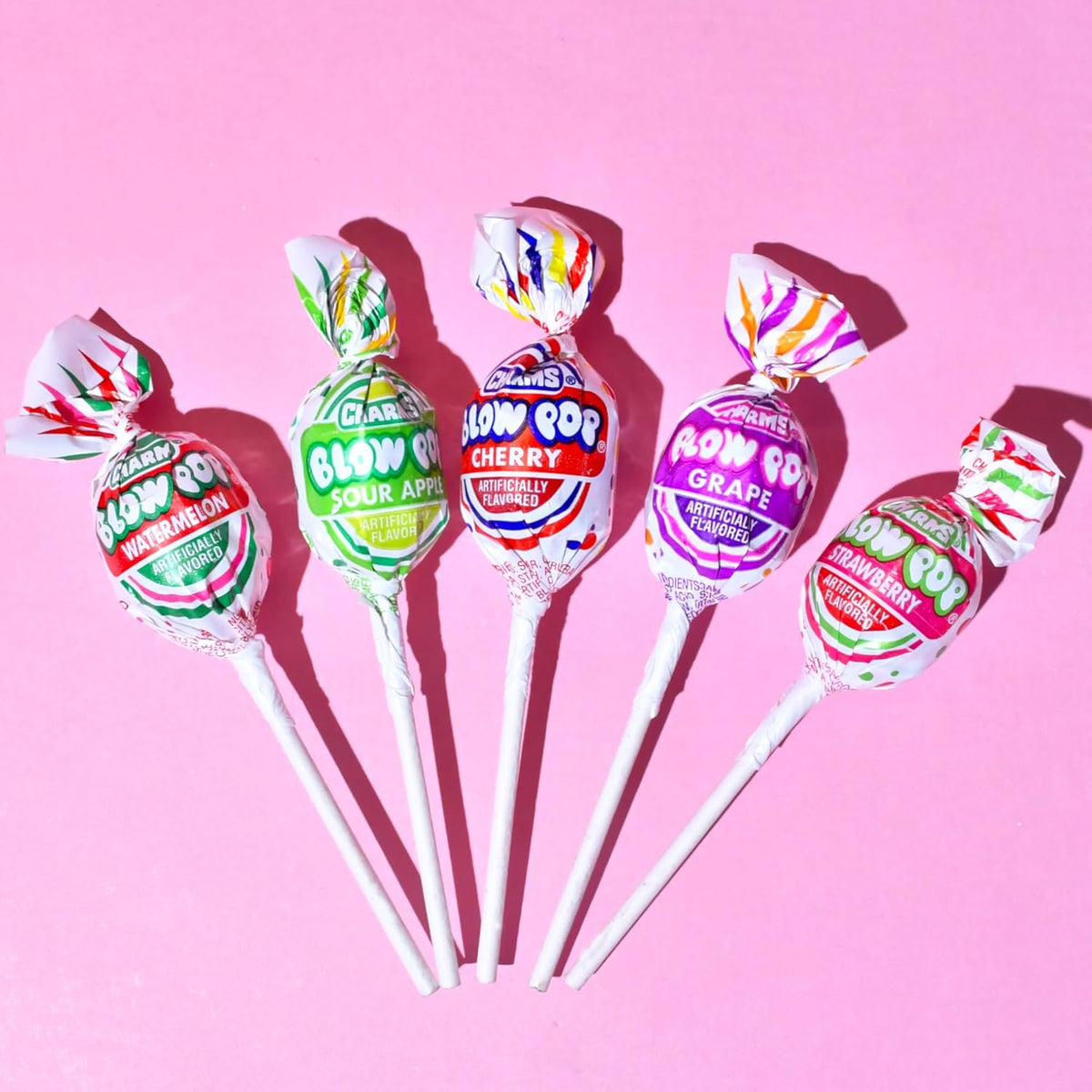 Charms dual candy and gum suckers with assorted flavors, 45 count, individually wrapped, peanut free, gluten free, bulk