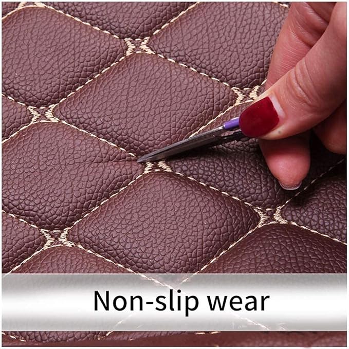 Custom Fit Car Floor Mats - Full Coverage Automotive Leather Floor Liners for Most Vehicles by MingyunSM (Black & Red)