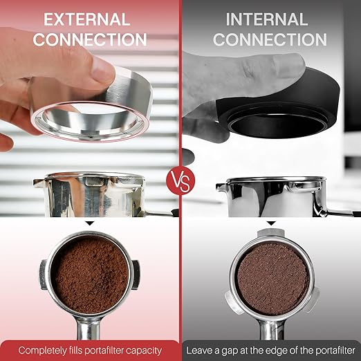 54mm Espresso Dosing Funnel with Magnetic | Fits Breville 54mm Portafilter | Sits On The Outside of The Portafilter | Silver