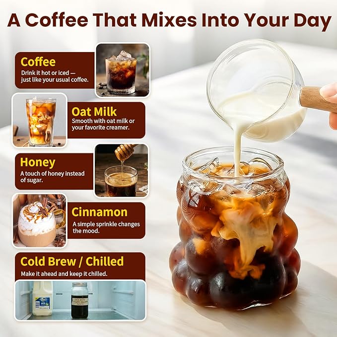 Mushroom Coffee - 11 in 1 Mushroom Blend with Lions Mane,Ashwagandha KSM-66 & L-Theanine Instant Mushrooms Coffee Packets for Energy, Focus & Digestion Sugar-Free 16 Servings Flavor Variety