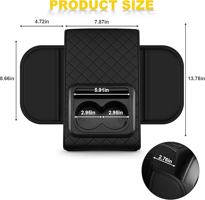 Center Console Cover for Chevrolet/Chevy Blazer Waterproof Armrest Cover with Plus Comfort Lift Design,Anti-Scratch Auto Armrest Pad Accessory （Black