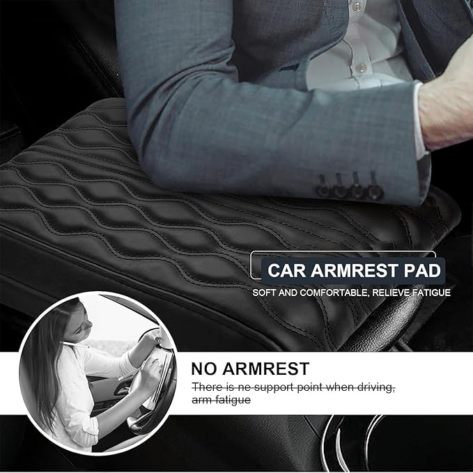 Car Armrest Pad for Mercedes Benz S Class S500 S580 S580e Waterproof Center Console Pad Car Armrest Seat Box Cover Protector Universal Arm Rest Cushion Pads,F